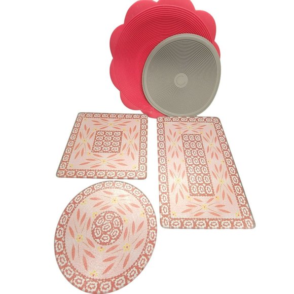 Temp-tations Old World Red Trivet Hot Plate Silicone Mat Lot by Tara PD045 - Picture 2 of 7